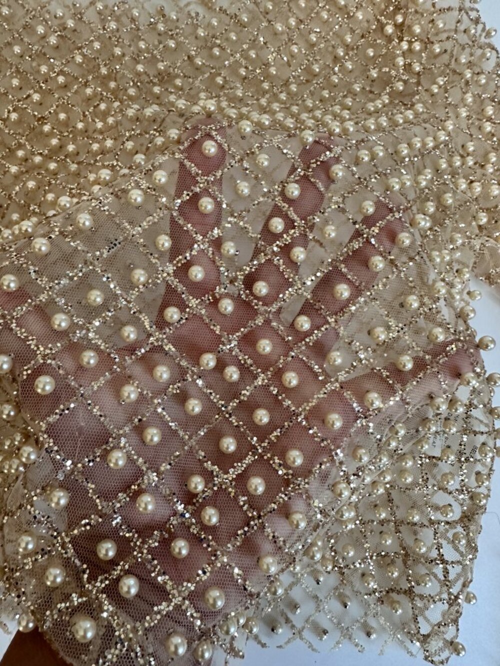 FORE Gold Beaded Mesh Long Sleeve Top Women's Size Small - Picture 8 of 13